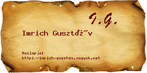 Imrich Gusztáv névjegykártya