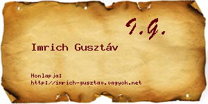 Imrich Gusztáv névjegykártya